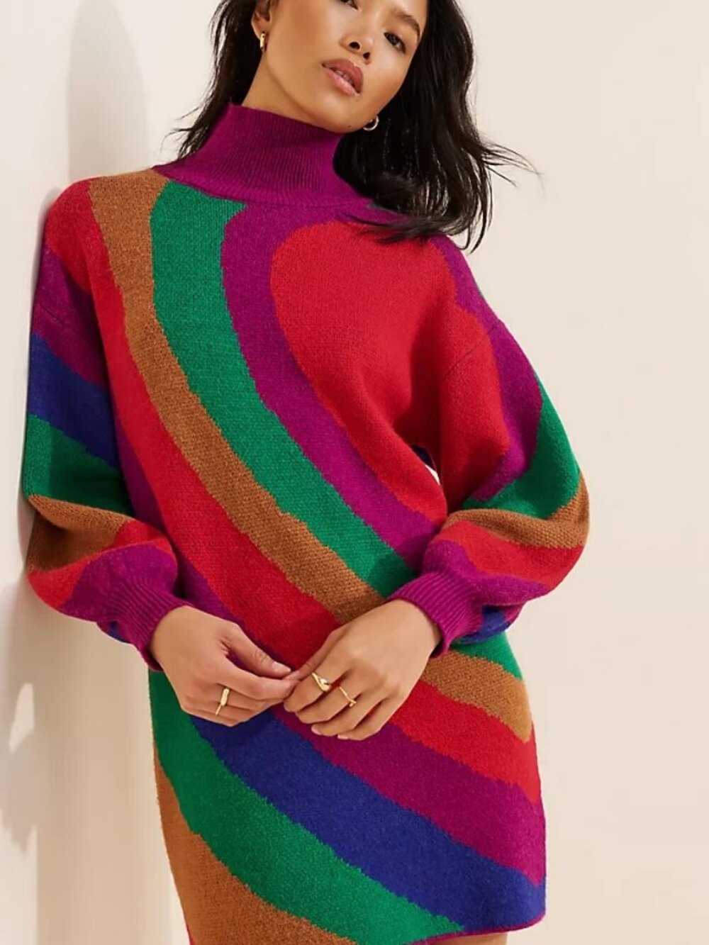 Rainbow Wild Hearts Sweater Dress - Picture 3 of 7